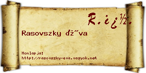 Rasovszky Éva névjegykártya